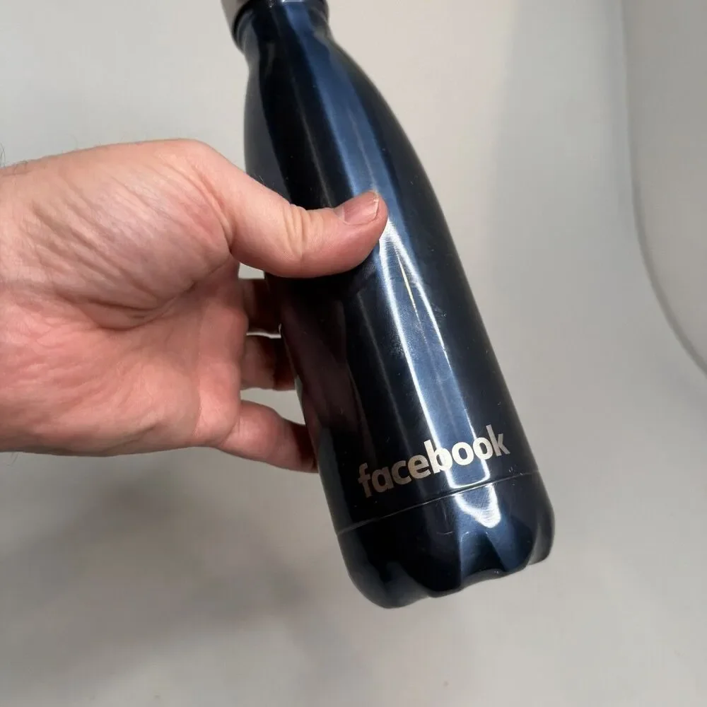 Facebook S’well 17oz Stainless Steel Blue Water Bottle Employee Narrow Neck